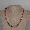 Collar de rodonita, piedra natural, cuentas lisas, diámetro 8,5 mm, longitud 49 cm ±