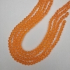 Cuentas rondel facetadas de cristal checo naranja translúcido, diámetro 8x6 mm ±, largo 41 mm ±, en hilo