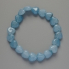 Pulsera «Corazón» de aguamarina, piedra natural, diámetro 10x10x5 mm ±, longitud 18 cm ± (elástico)