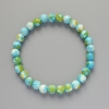 Pulsera «Varisita» (acrílico artificial) azul, blanco y amarillo, cuentas lisas, diámetro 6,5 mm, longitud 18 cm +- (elástico)