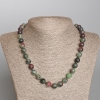 Collar de zoisita, piedra natural, bolas facetadas, diámetro 10 mm, longitud 48 cm