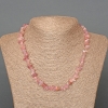 Collar de cuarzo turmalinado, piedra natural en trozos, diámetro 8×3 mm ±, longitud 47 cm ±
