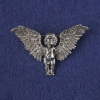 Broche-colgante Ángel de metal plateado, 33×51 mm+