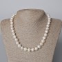 Collar de perlas de río con relieve, diámetro 11x9 mm +-, longitud 45-46 cm +-