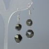 Pendientes de obsidiana solar, piedra natural facetada, diámetro 10×9 y 12×11 mm, longitud 4 cm, con gancho