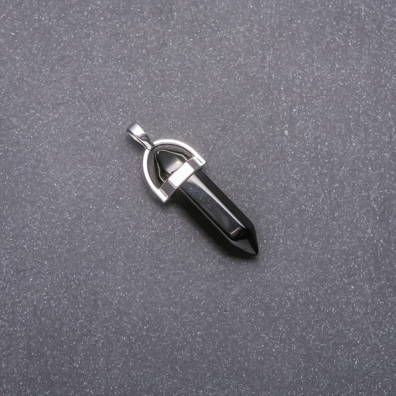 Colgante hexagonal de ágata negra 39x32x9 mm