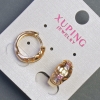 Pendientes Xuping con baño de oro 18K y cristales multicolores, diámetro 15×8 mm+