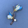 Broche «Rama con flor y perla»