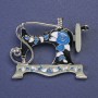 Broche Máquina de coser, plata esmaltada 30x38 mm+