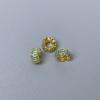 Cuentas Cloisonné verde esmaltado, diámetro 6x3 mm, agujero 2,8 mm, color dorado del metal, 1 pieza