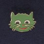 Broche de gato verde dorado de metal 27×22 mm+