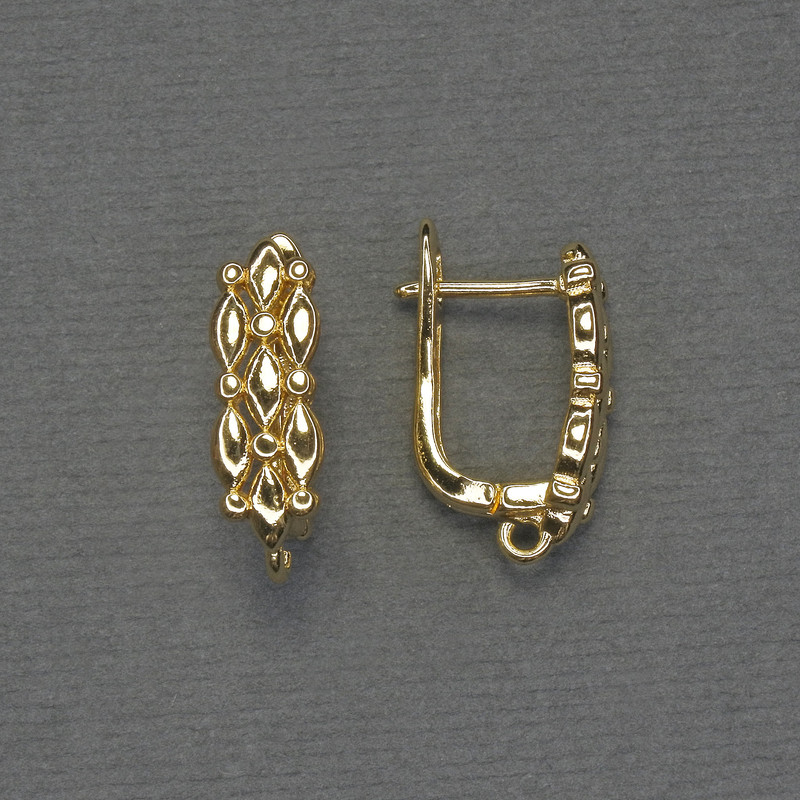 Ganchos para pendientes de metal dorado 18×6 mm (par)