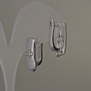 Ganchos plateados 17×6 mm para pendientes - par