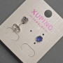 Pendientes de botón Xuping con cristal azul, diámetro 5 mm ± rodio
