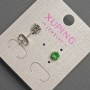 Pendientes tipo botón Xuping con cristal verde