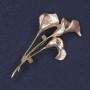 Broche Kala con strass rosa y esmalte dorado 35x60 mm+