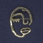 Broche 'Acento Cara' 34x47 mm ± metal dorado
