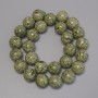 Cuentas de serpentina – Bolas lisas de 15 mm ±, longitud 39 cm ± en hilo