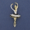 Broche-colgante Bailarina blanca esmaltada y metal dorado 25×57 mm+