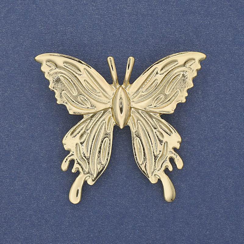 Broche «Mariposa» dorado de metal 45×42 mm+