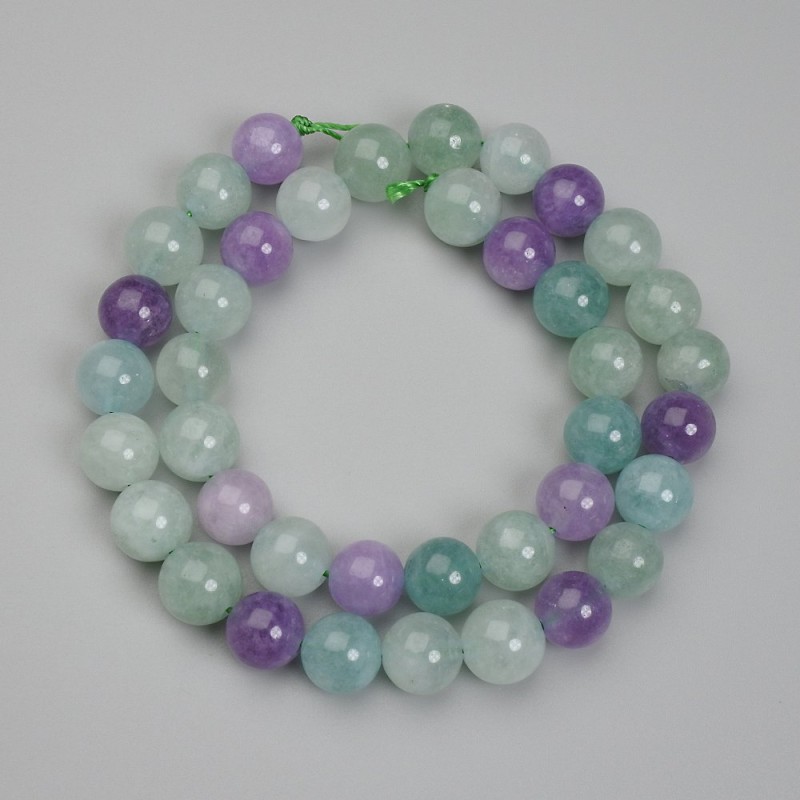 Cuentas de fluorita en bolas, diámetro 10,5 mm ±, longitud 38 cm ±