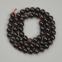 Cuentas de granate en bola, diámetro 7 mm, longitud 38 cm +/-