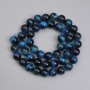 Cuentas Ojo de Tigre Azul, bolas lisas de 8 mm, longitud 38 cm ± en hilo