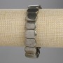 Pulsera de pirita, eslabón liso 15×10 mm, longitud 18 cm, elástica