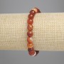 Pulsera de ágata, bolas lisas, diámetro 8 mm, longitud 18 cm, elástica