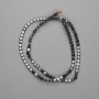 Cuentas de hematita en forma de moneda 4 mm ±, hilo de 40 cm ±