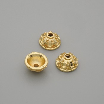 Capuchón para cuentas color dorado, diámetro 4,5×1 mm ± agujero de 1,3 mm (1 unidad)