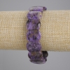 Pulsera de piedra natural charoita, eslabón liso, diámetro 18×13 mm, longitud 18 cm ±, elástica