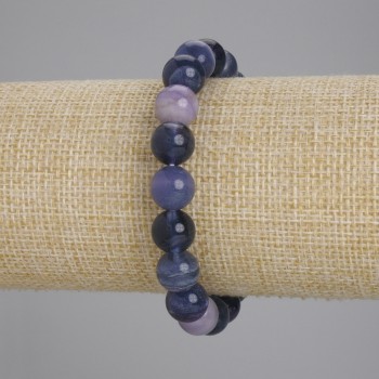 Pulsera de fluorita con bolas lisas, diámetro 9 mm ±, longitud 18 cm (elástico)