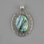 Colgante de Haliotis 44×28 mm ± color plateado