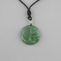 Colgante Árbol de la Vida de jade, diámetro 36 mm ±, en cordón negro ajustable, longitud 78 cm+