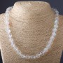 Collar de vidrio opalino blanco mate, diámetro 10 mm