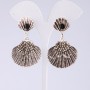 Pendientes nocturnos plateados con conchas, longitud 5,5 cm