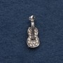 Broche en forma de violín 2,5×1 cm de metal gris
