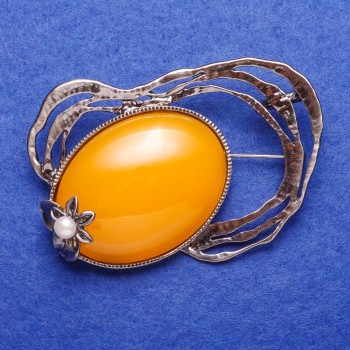 Broche forjado plateado «Ámbar» (nom.) 6,7 × 4,7 cm