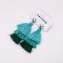 Pendientes de borlas «Salsa» verdes, longitud 7,5 cm