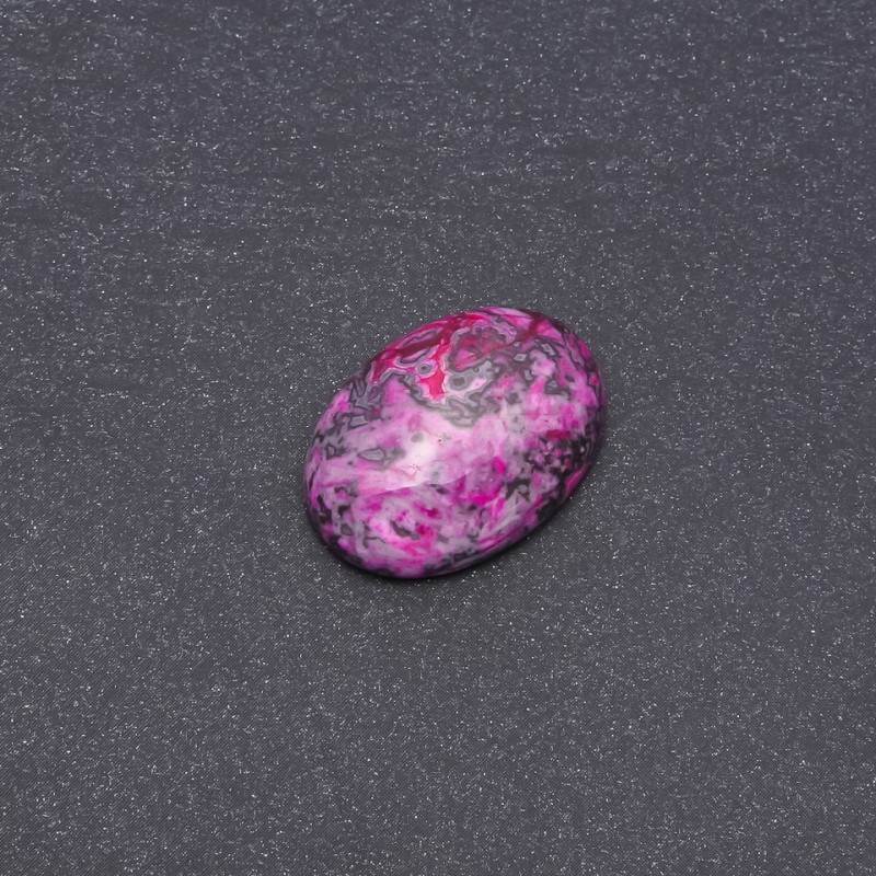 Cabujón jaspe color frambuesa sintético 25x18 mm