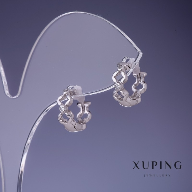 Pendientes Xuping rodio 4,5x12 mm