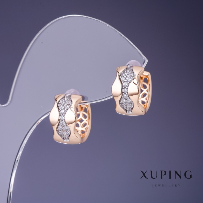 Pendientes Xuping 13×8 mm baño de oro 18K