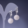 Pendientes de coral esponjoso blanco Elegante, diámetro 14 mm