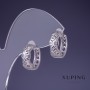 Pendientes Xuping 15x6 mm rodio con cristales blancos