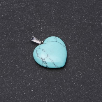 Colgante Corazón 'turquesa verde' (prens.) 19x19x26 mm