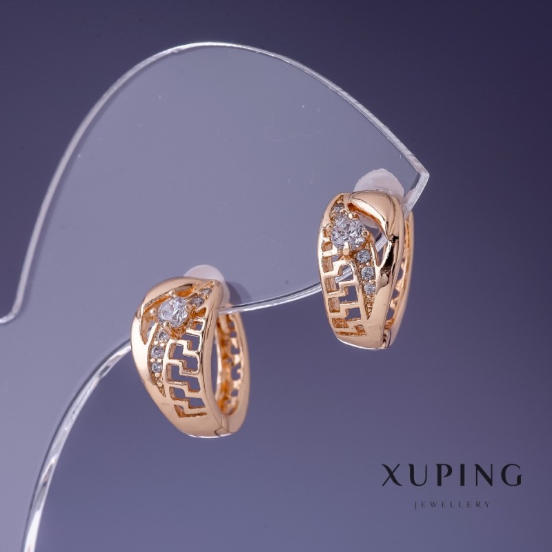Pendientes Xuping 8x14 mm con baño de oro 18K