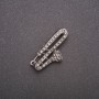 Broche «Flauta con strass» de metal gris 38x19 mm