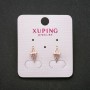 Pendientes tipo botón Xuping con piedras blancas, baño de oro 18K