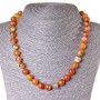 Collar de cornalina, cuentas de 12 mm, 48 cm